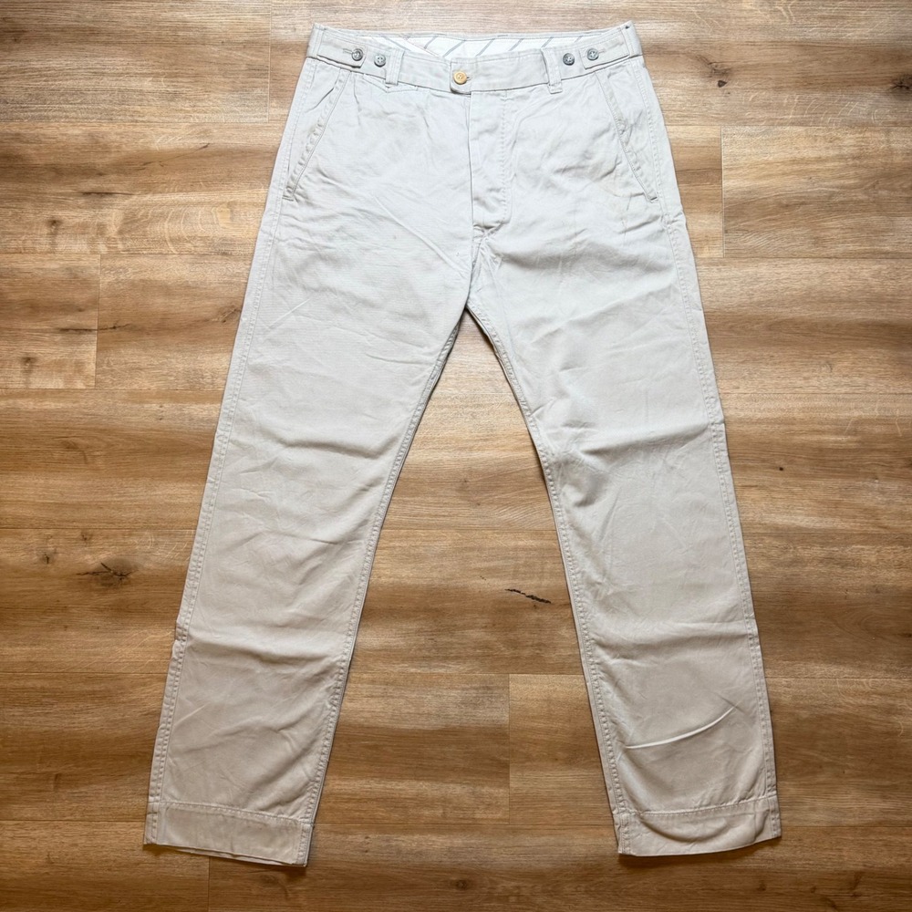 Diesel Chino Pants Mens 32 Beige Cotton Straight Leg Button Fly Streetwear Y2K